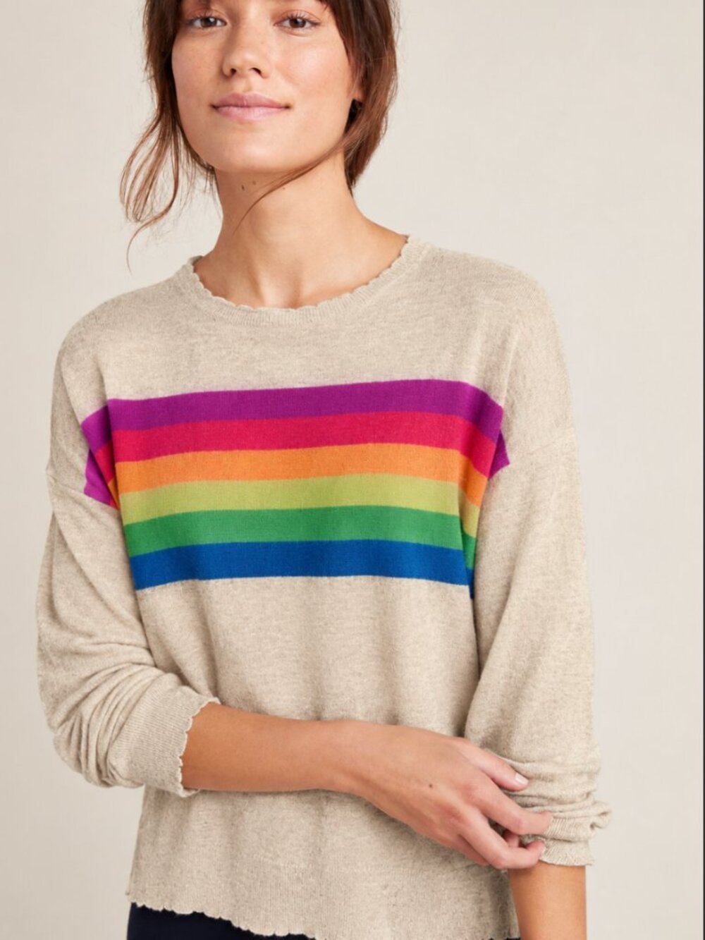 ANTHROPOLOGIE SUNDRY CASHMERE BLEND RAINBOW SWEATER